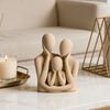 Abstract Family of 3 Figurine Modern Parents And Kid Statue Resin Family Sculpture for Living Room Bedroom Tabletop TV Stand Shelf Entryway Home Decor