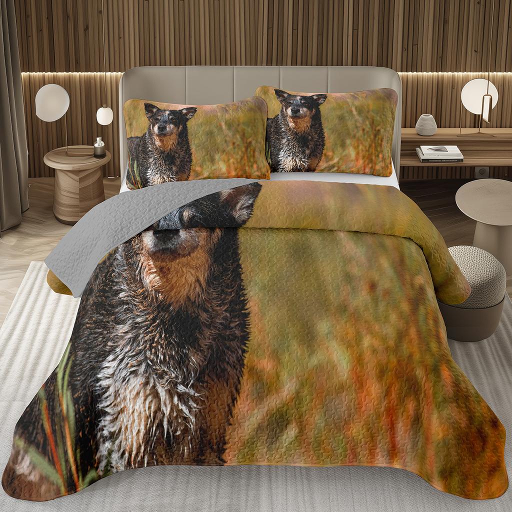 Забавный плед для собаки Твин Квин Каваи Животное Покрывало Мультяшный Домашний Питомец Собаки Постельный Набор Для Мальчиков Девочек Двусторонние Стеганые Покрывала