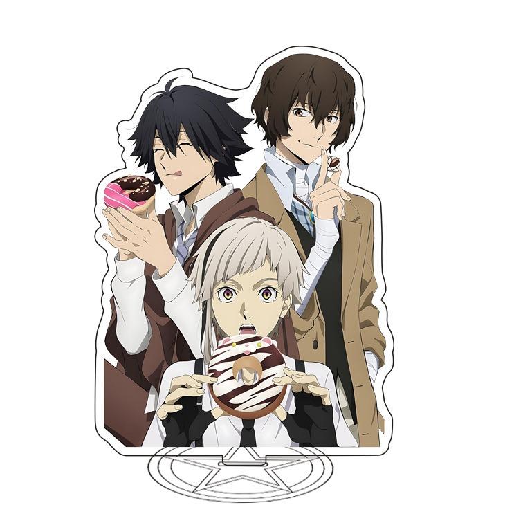 Фигурка на акриловой подставке Bungou Stray Dogs, Эдогава Рампо Федор Достоевский, Накахара Чууя, настольная игрушка-подставка