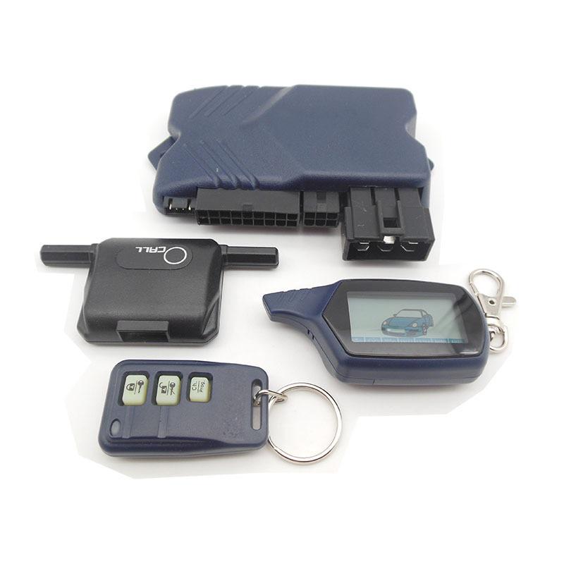 Русская двусторонняя автомобильная сигнализация B9 с запуском двигателя, ЖК-дисплей, брелок с дистанционным управлением, чехол для B9