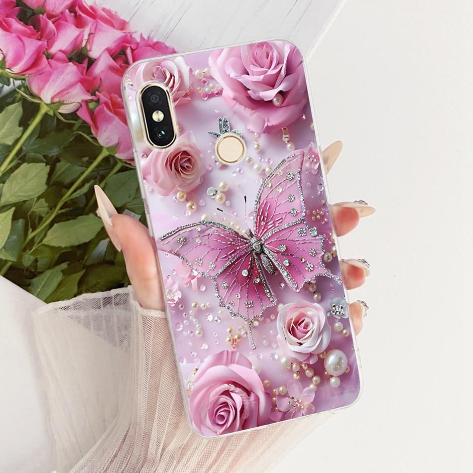 For Xiaomi Redmi Note 6 Pro Cute Flower Butterfly Cat Painted Case For Redmi Note6 Soft Silicone TPU Phone Cases