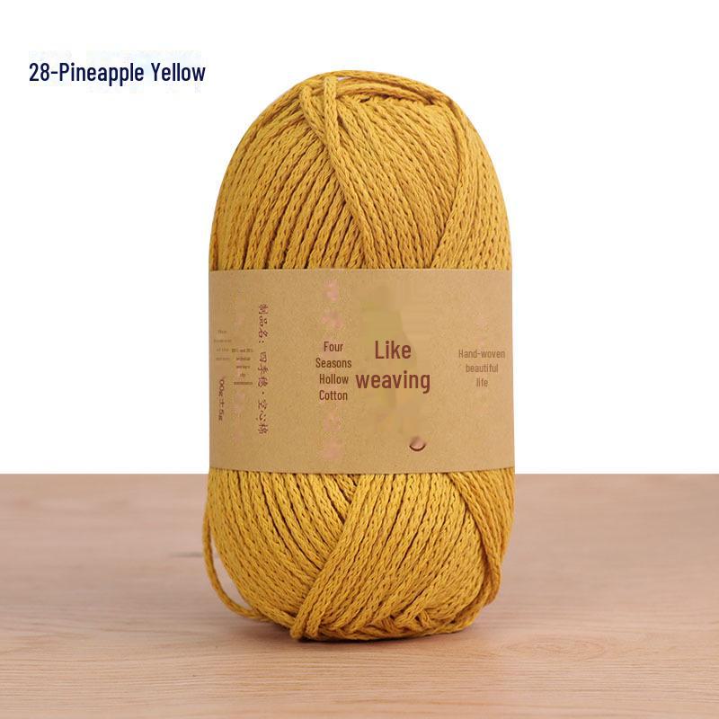 Four Seasons Cotton Thread for Crochet: Hollow, Round Ply Yarn Ball for DIY Material Bags