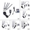 Один комплект(4 шт. световая трубка) Светодиодная подсветка салона автомобиля, USB-подсветка, управление музыкой, RGB-вечеринка, автоматическая декоративная атмосфера