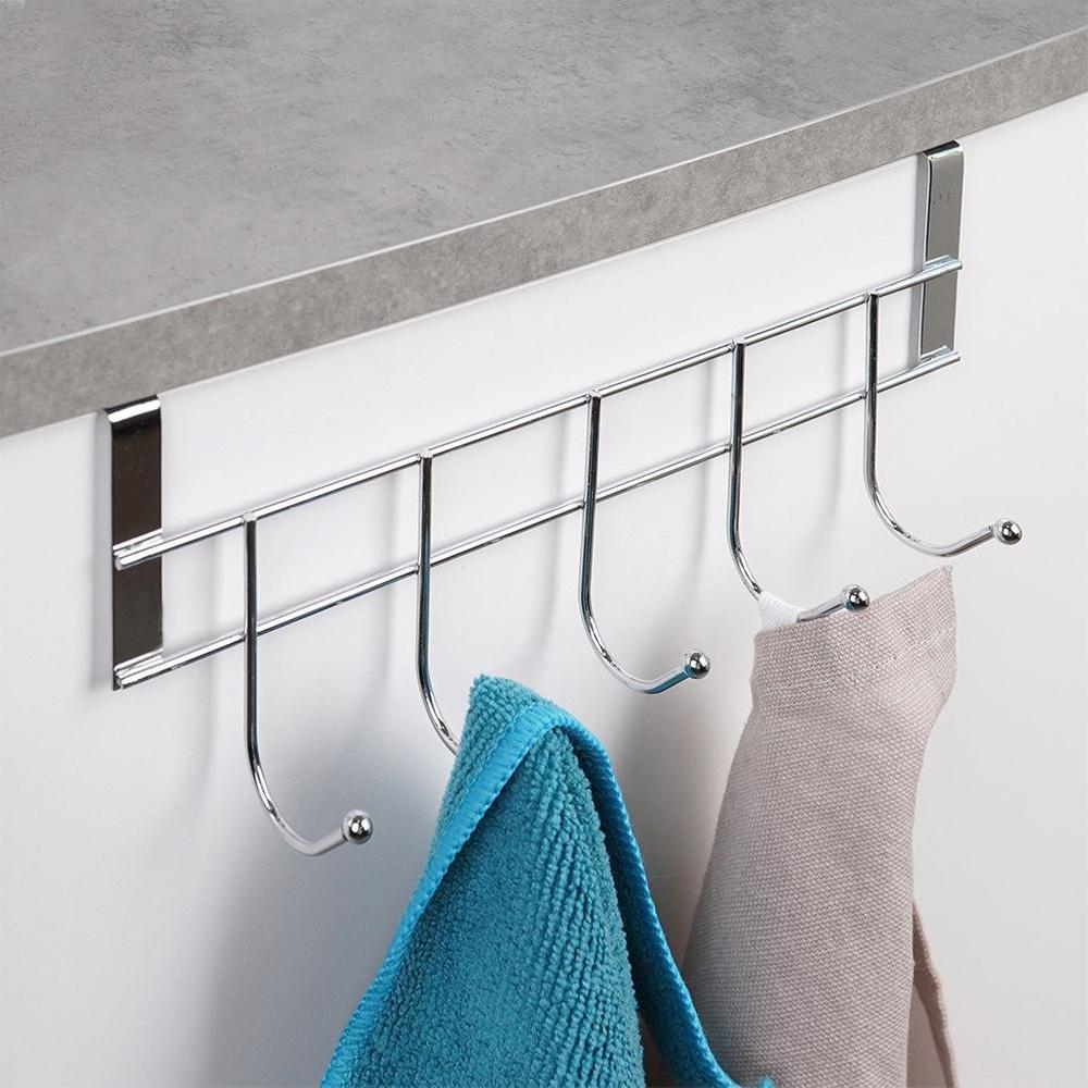 Orion Over-the-Door Hanger with 5 Hooks, Silver, 25 cm