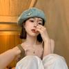 Берет Женский Любовь вываренный Деним Восьмиугольная Шляпа Тонкая Дышащая Восьмиугольная Шляпа Художника Большой Обхват Головы Подчеркивающий Лицо Маленькая Шляпа