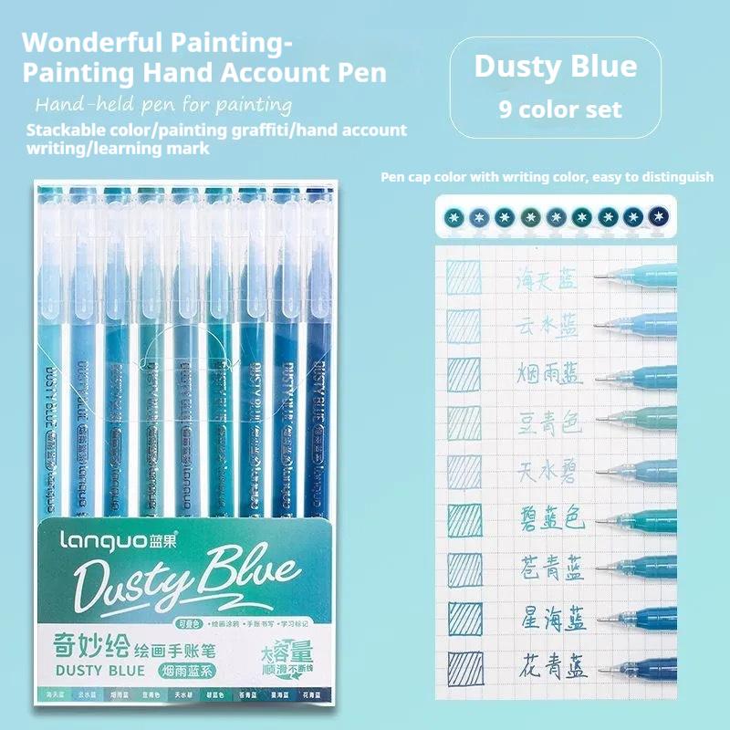 LANGUO New Colors 45/9 Colors Morandi Gel Pen Student Diary Scrapbook Painting DIY Gel Pen Set Coloring Book Drawing Markers Pen