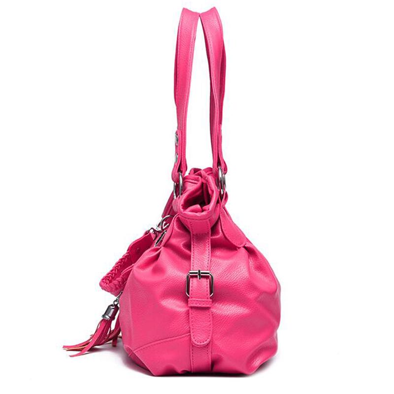 Yogodlns Women PU Leather Tassel Handbags Shoulder Bag Big Tote Purse New Fashion Messenger Bags