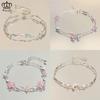 Korean Zircon Bracelet for Women Sweet Bow Moon Flower Bracelets Fashion Accessories Jewelry Gift