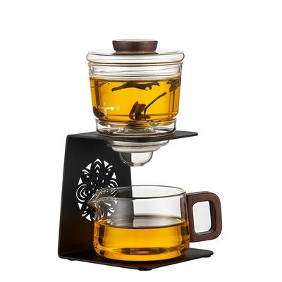 Полуавтоматический стеклянный чайник OULOVECO с фильтром, идеально подходит для офисов, ленивых людей и небольших токарных станков (чистый)