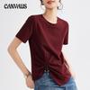 Women's Summer New High-grade Design Small Short Sleeve Irregular Hem Fold Top