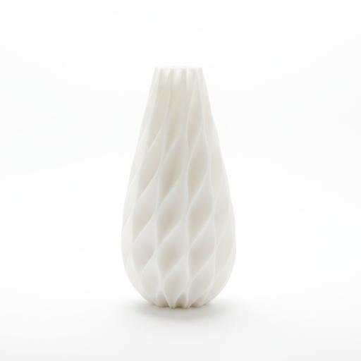 Decorative vase with rounded lines, white, minimalist form