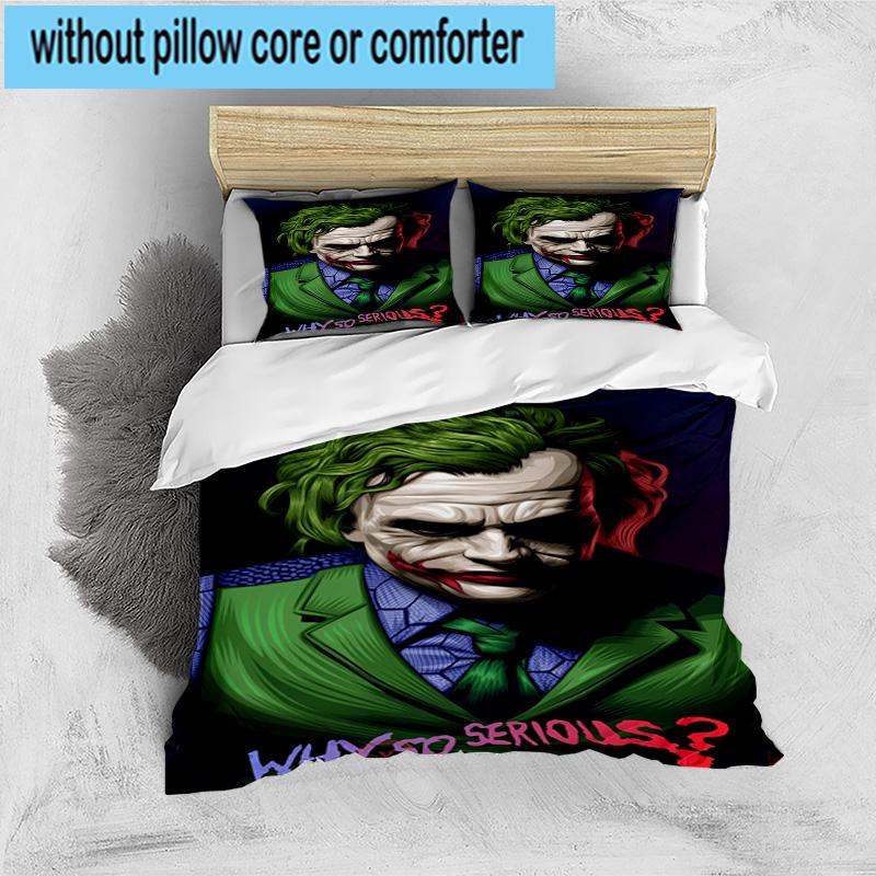 3PCS Jo-ker's Masked Faces 3pcs Bedding,Including 3PCS Duvet Cover And 2pcs Pillowcases Perfect for Christmas,Ideal for Bedroom, Dormitory