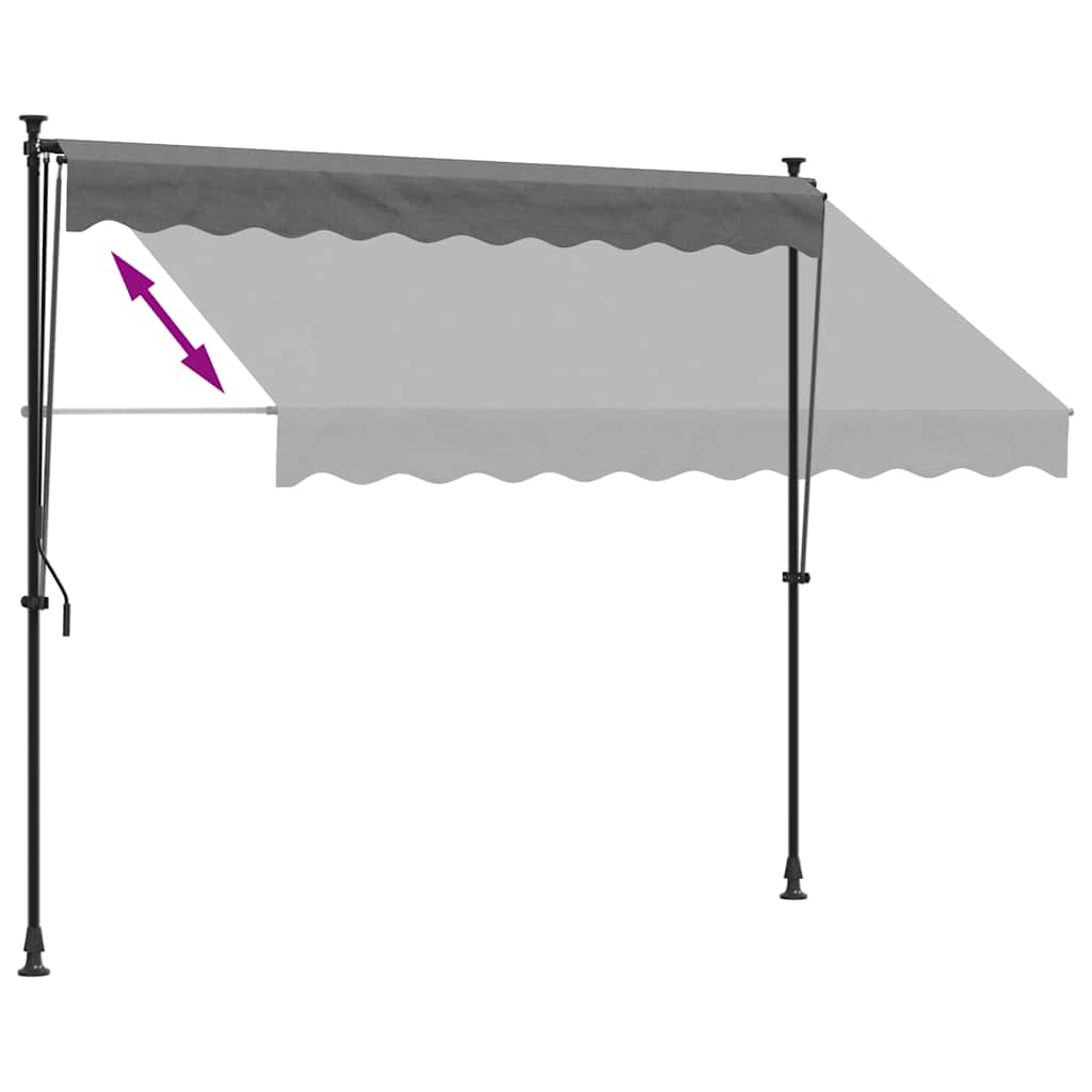 Retractable Awning Anthracite Grey 250x150 cm Fabric and Steel