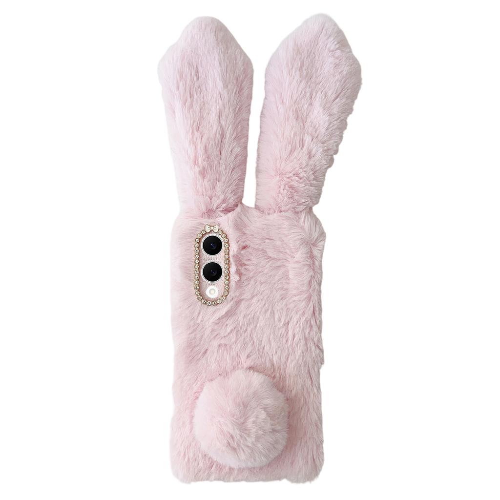 For Samsung Galaxy S25 Edge Case Plush Cute Bunny Winter Fluffy TPU Phone Cover