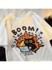 Футболка Kawaii BOOM CATS с мультяшным принтом Интересная футболка с взрывным котом Повседневная уличная футболка в стиле унисекс для женщин Y2K унисекс