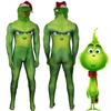 Праздничный зеленый монстр Гринч Рождественский костюм для косплея Zentai Боди Комбинезон