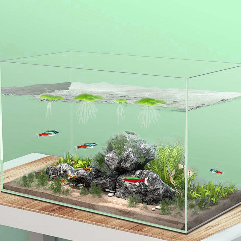 Pack of 2 Realistic Plastic Floating Water Lily Plants for Aquarium Fish Tank Decoration