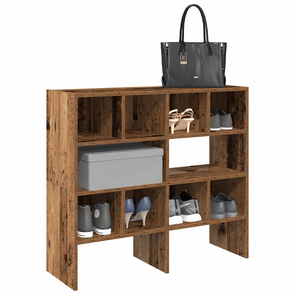 Shoe Racks 2 pcs. Stackable Rustic Wood Effect 89.5 x 30 x 40 cm