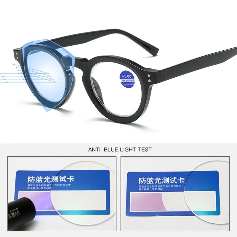 Retro Oval Women Reading Glasses Vintage Round Frame Men Far Sight Glasses Personalized Anti Blue Light Presbyopia Glasses