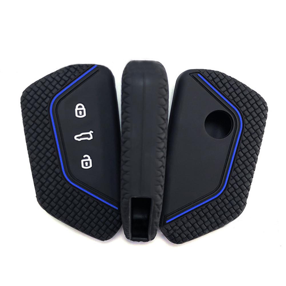 Силиконовый чехол для ключа автомобиля 3 кнопки Защита брелока для VW Golf 8 Mk8 GTI GTD R ID3 ID4 ID.4XCROZZ ID.6X 2020 2024
