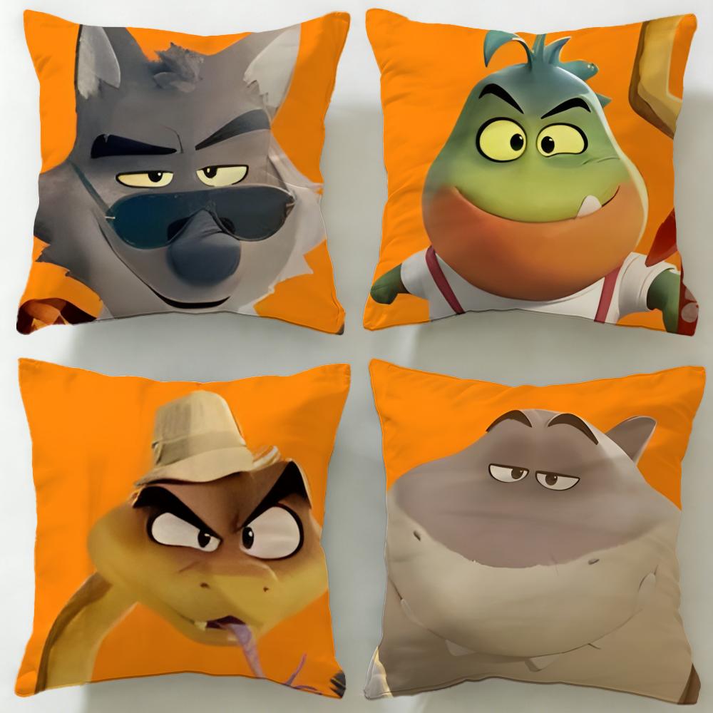 Популярный мультфильм «Плохие парни» Наволочка Мягкая и Легко стирающаяся – Универсальная для Дивана, Кровати, Путешествий и Офиса