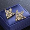 Party Fashion Clothing Accessories Hollowed Out Alloy Crown Brooch Corner Badge Pins Triangle
