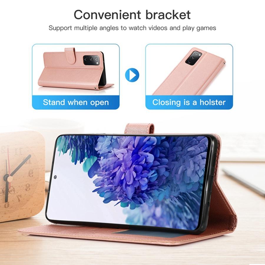 Кожаный чехол-книжка-бумажник для Samsung Galaxy A01 Core A02s A03 A04 A04s A04e A10s A11 A12 A13 A14 A20s A20e A21s A22e A23e A23s