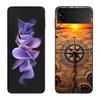 Compass Map Voyage Phone Case For Samsung Z Flip 7 6 5G Galaxy Z Flip 5 4 3 Black Hard Cell Cover Luxury PC Shell Coque