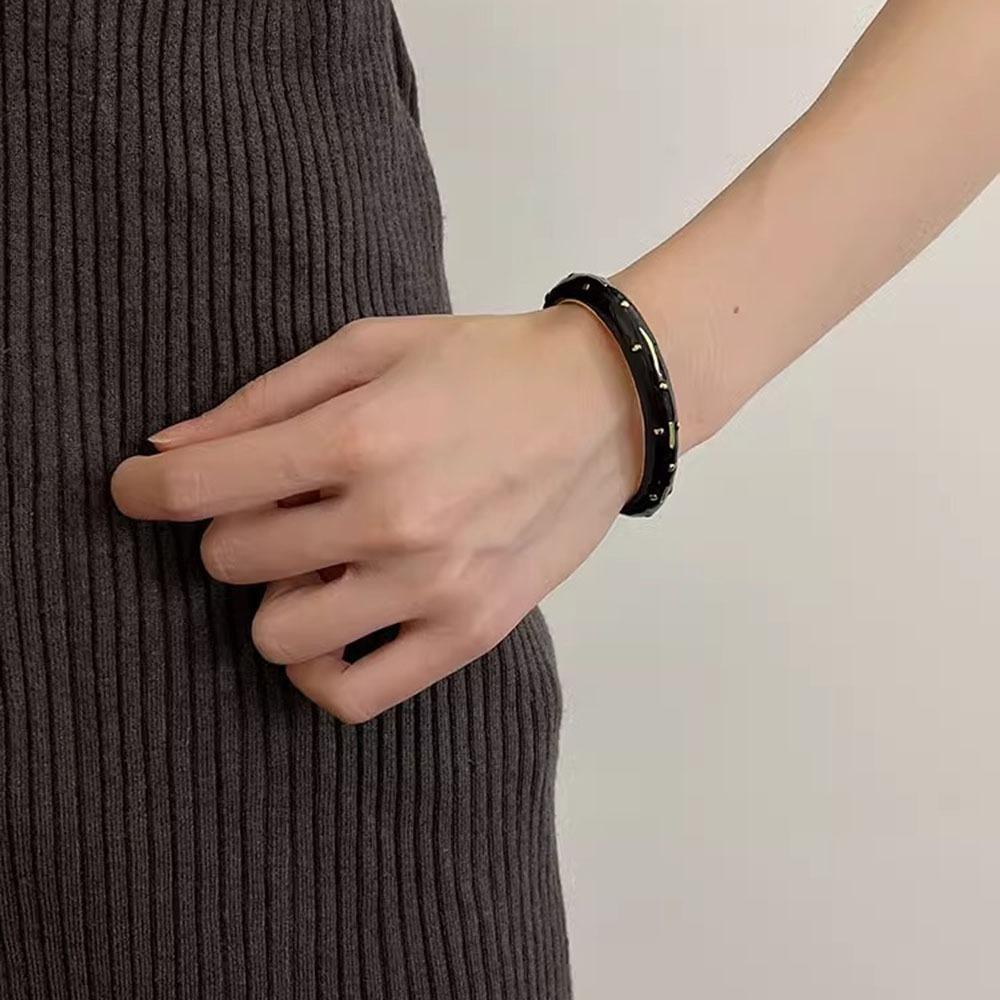 Enamel Retro Opening Bangle French Style Women's Hand Bracelet Simple Woman Cuff Bracelet  Gifts