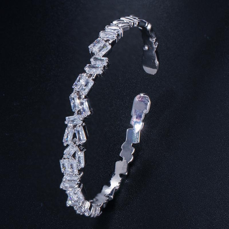 Accessories, Jewelry 3A Zircon Plated Real Gold Open Bracelets, Bracelets