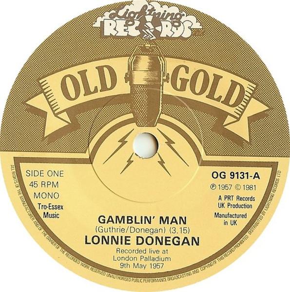 7-дюймовая пластинка LONNIE DONEGAN'S SKIFFLE GROUP - Gamblin' Man OG9131 Old Gold 1981 UK ObiRock Б/У