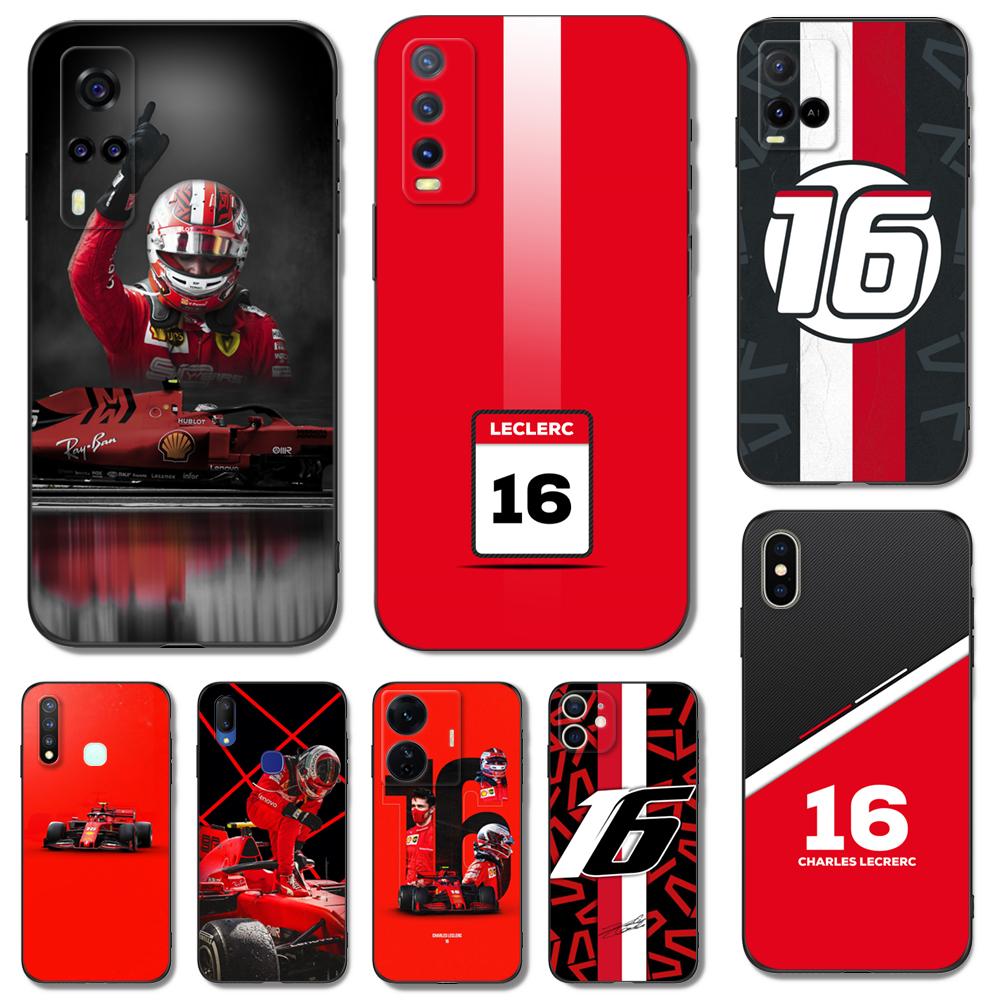 Black Tpu Case For Vivo Y21 Y51A 2021 Y21S Y33S Y51 2020 Y51S Y53s 4G Y72 5G Back Cover Charles Leclerc 16