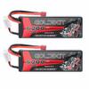 GOLDBAT 6200mAh 2S 50C 7.4V LiPo Battery, Pack of 2, for RC Cars, Helicopters, and Racing Cars, Hard Shell with Deans Plug