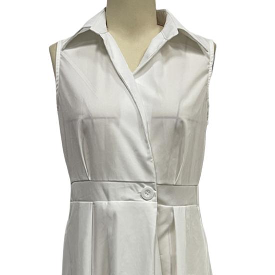 Женское платье трапециевидной формы на пуговицах с лацканами, большие качели, обтягивающее платье без рукавов с высокой талией, карманами, формальный стиль, однотонное женское платье миди