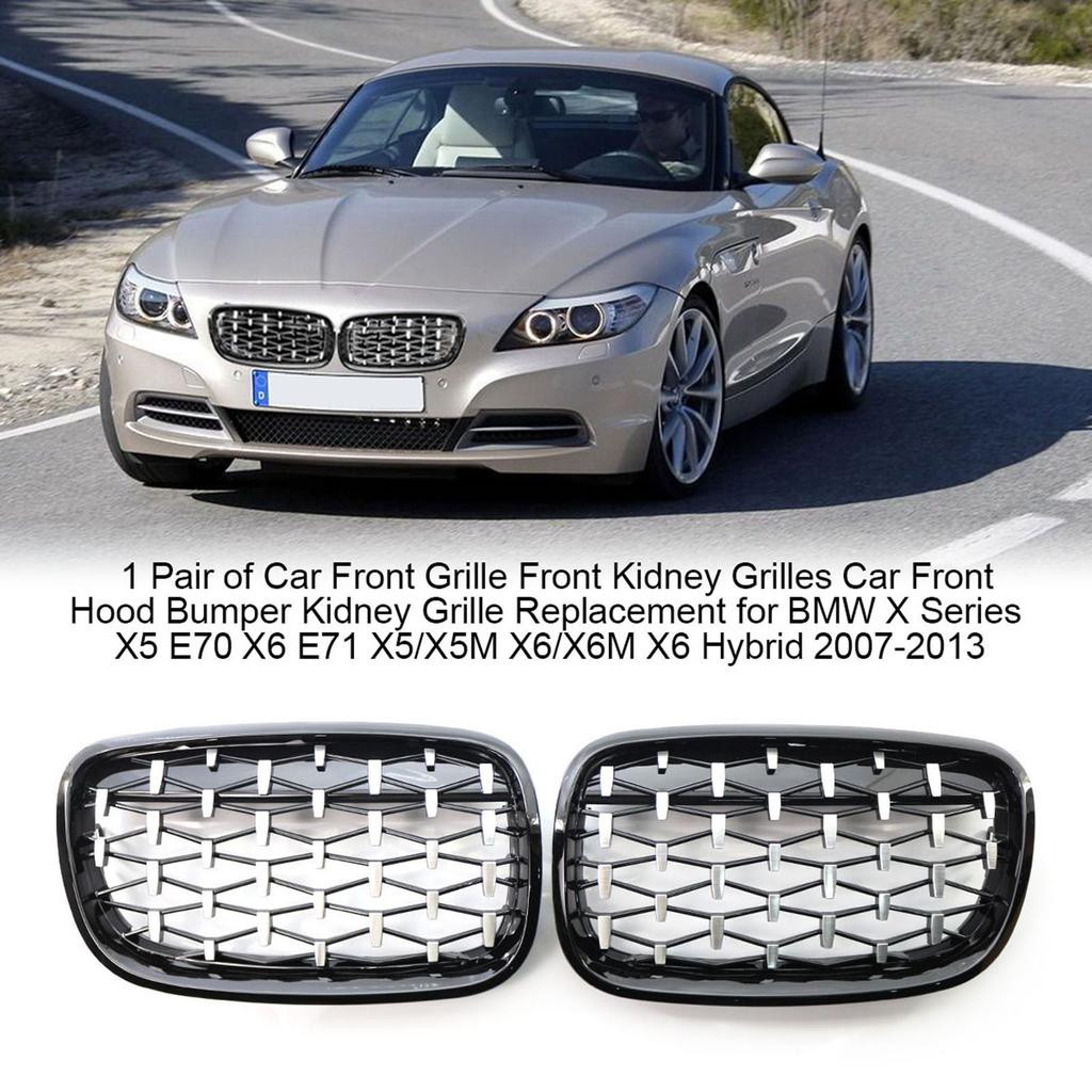 1 Pair of Car Front Grille Front Kidney Grilles Car Front Hood Bumper Kidney Grille Replacement for