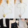 Thin Chain Necklace Oval Pendant Collar Decoration Elegant Sweater Chain  Women Gifts