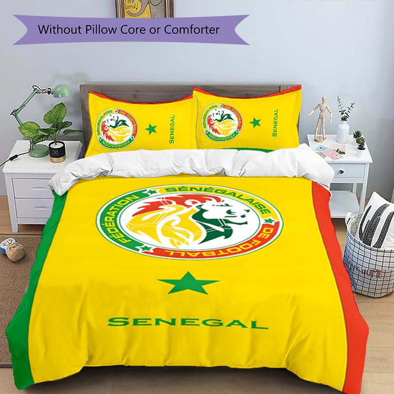 Senegal 3pcs Bedding Set Duvet Cover Closure Includes 1 Duvet Cover & 2 Pillowcases for All Seasons Bedroom Home Dorm Decor