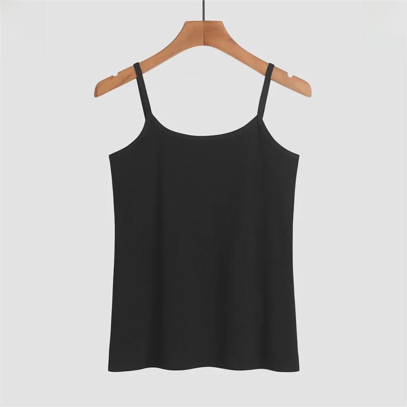 Женский модный сексуальный топ без рукавов из белого хлопка на бретельках для лета