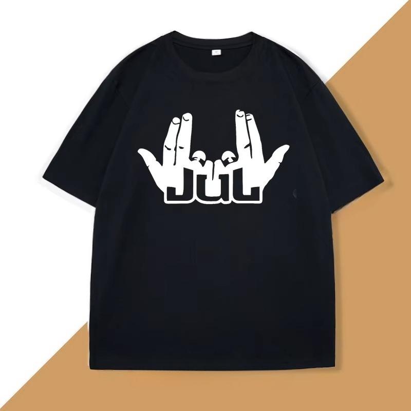 JuL T Shirts for Unisex Women Music Rapper Graphci T Shirts Cotton Vintage Short Sleeve Tshirt Male Tops Streetwear Tees Clothes