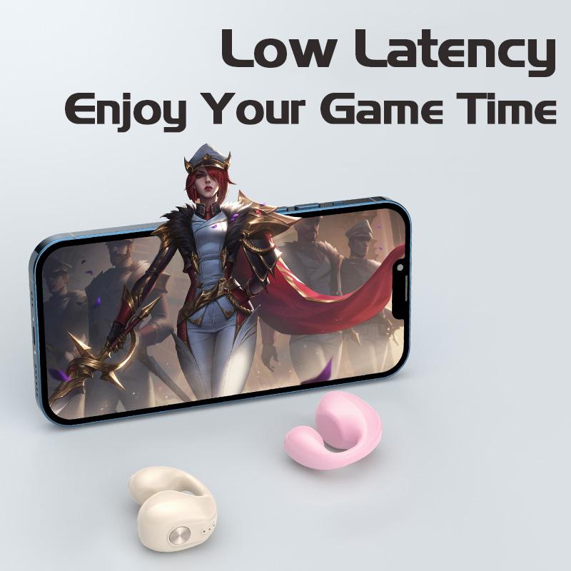 VAORLO Bluetooth 5,3 одиночная гарнитура, безболезненные серьги, HiFi музыкальные наушники с тяжелыми басами, водонепроницаемые спортивные наушники с шумоподавлением