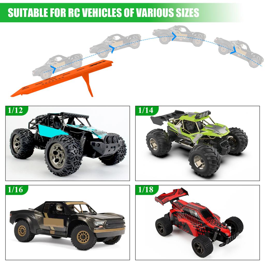 RC Car Jump Ramp Plastic RC Car Ramp for 1/12 To 1/24 Scale Remote Control Vehicle