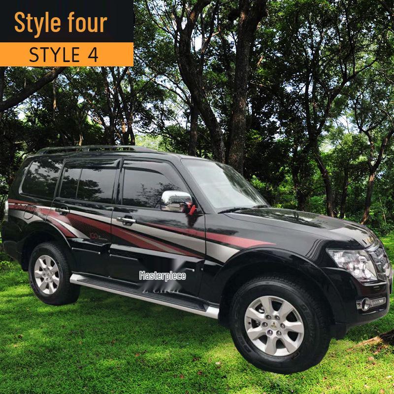 Полосы на кузове Mitsubishi Pajero V97/V93/V73/V77: Декоративная наклейка в виде тонких полосок для наружного применения