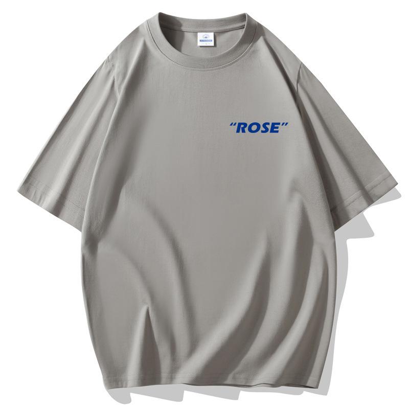 Мужская свободная футболка Rose с короткими рукавами, 100% хлопок, повседневная футболка, размер S-5XL