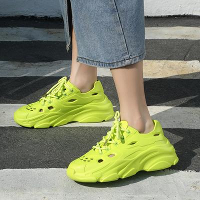 Женская летняя верхняя одежда из ЭВА с толстой подошвой, противоскользящая, модная, повседневная, полая, пляжная обувь, дышащая, мягкая, удобная, спортивная обувь