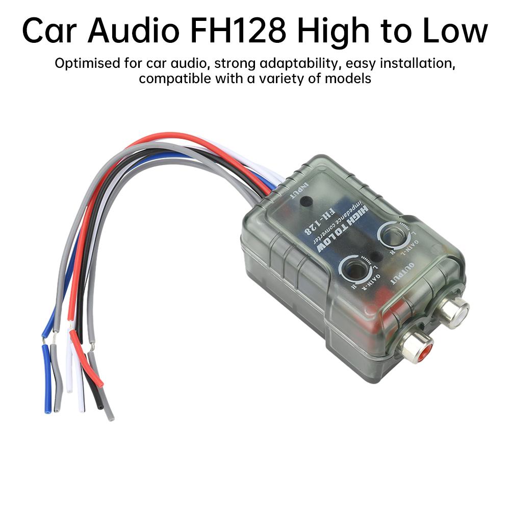 High-performance Car Stereo Speak Hi-Low Converter Module RCA Adapter Quick-Connection for Car Audio Accessories
