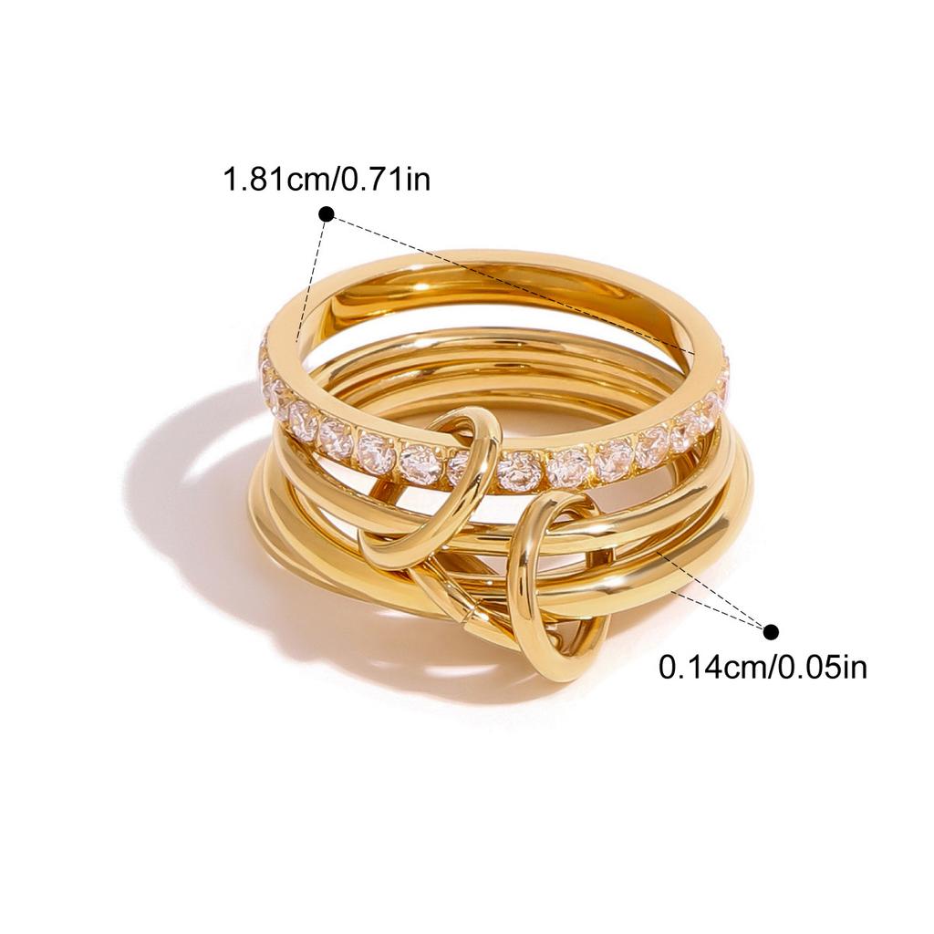 Yori Высококачественное Литьевое Кольцо из Нержавеющей Стали Покрытие PVD 18K Золотом Отличительный Шикарный Шарм Украшения Бижутерия Новое Водонепроницаемое