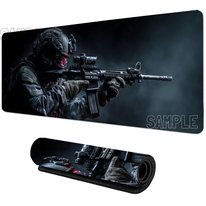 Soldier Warrior Mouse Pad Rubber Non-Slip PC Computer E-Sports Game Desk Mat Large Keyboard Pad Durable Mat Office Gaming Mat