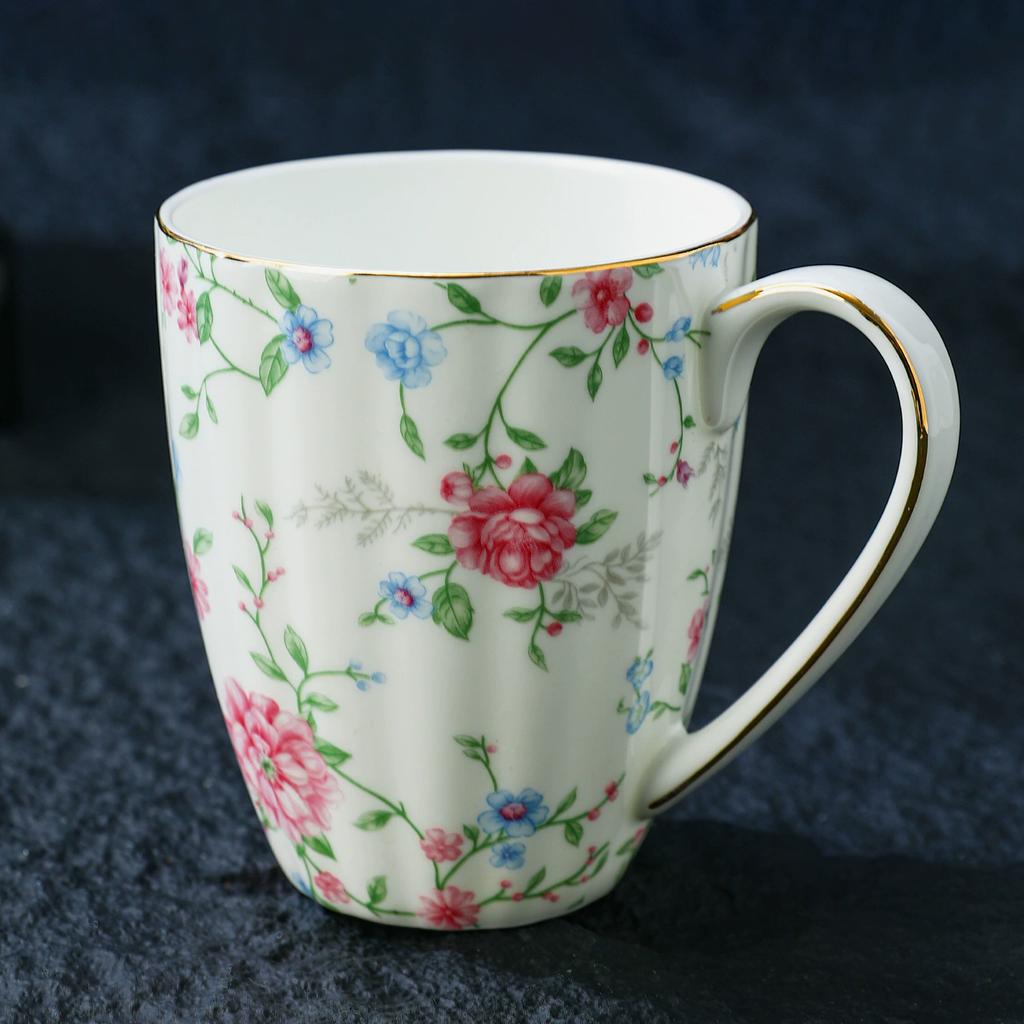 Vintage Floral Bone China Coffee Mug European Retro Rustic Tea Cup European English Afternoon Tea Mugs