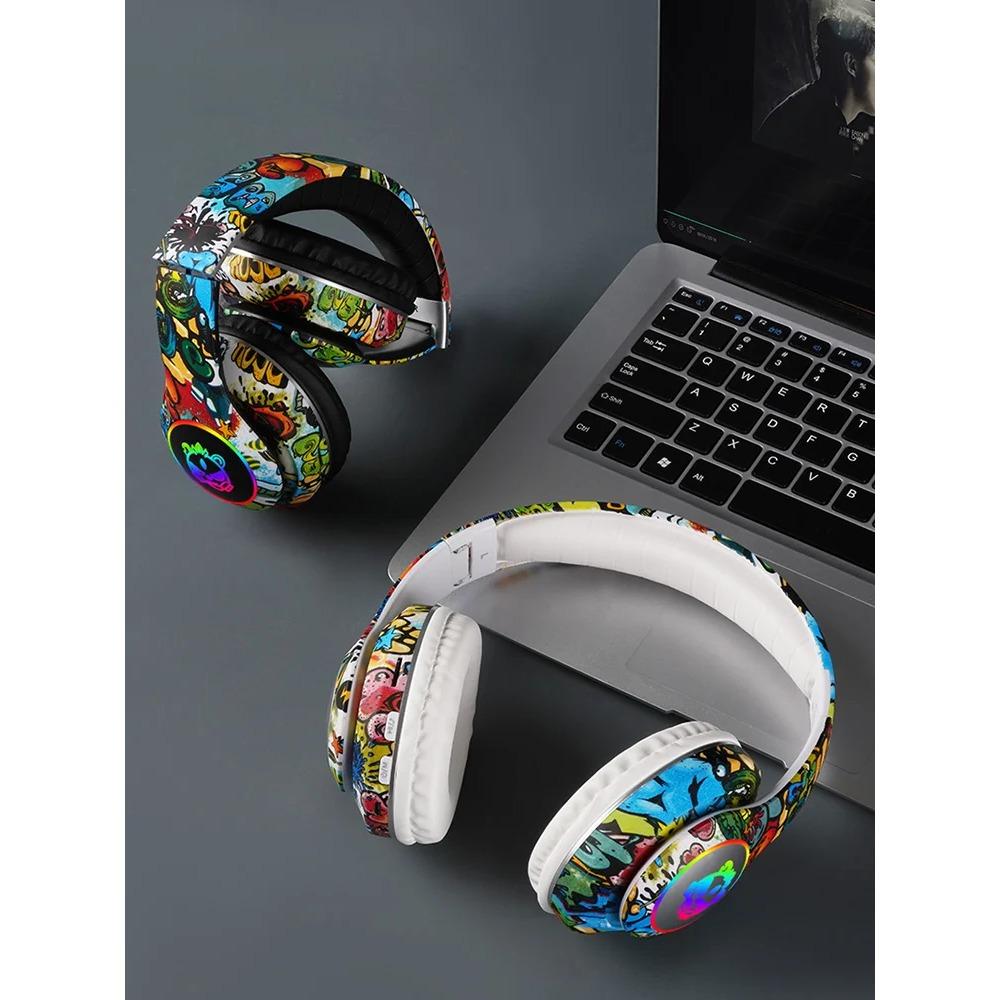 Беспроводная гарнитура с фонариком, детские наушники-вкладыши с микрофоном, Bluetooth-гарнитуры, стереонаушники для музыкальных игр, подарок для девочек и мальчиков