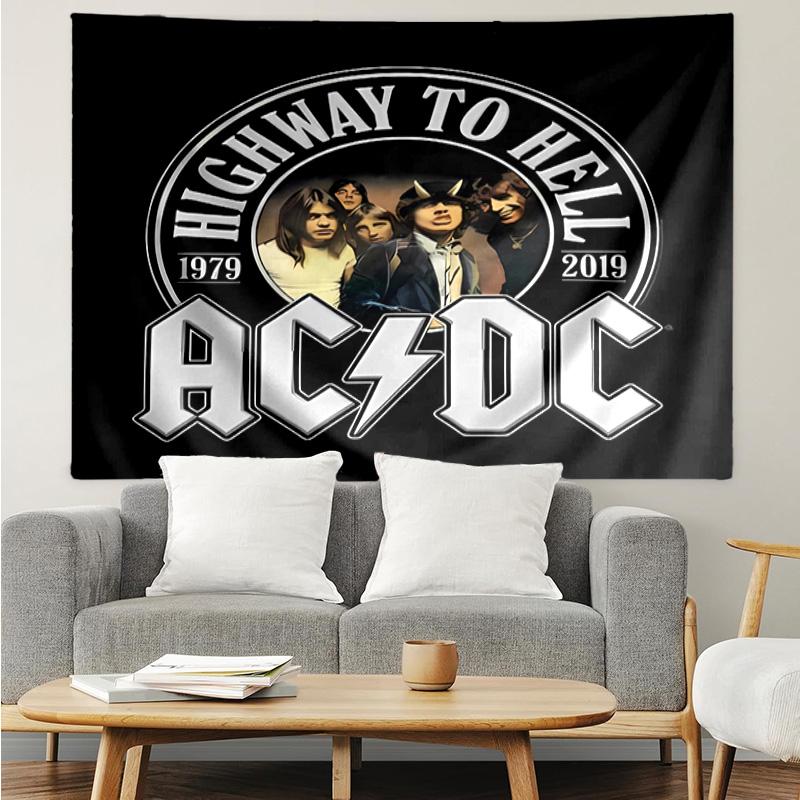 Гобелен ACDC для спальни, эстетичные гобелены для класса, настенное панно для гостиной, общежития, офиса, идеальный креативный подарок
